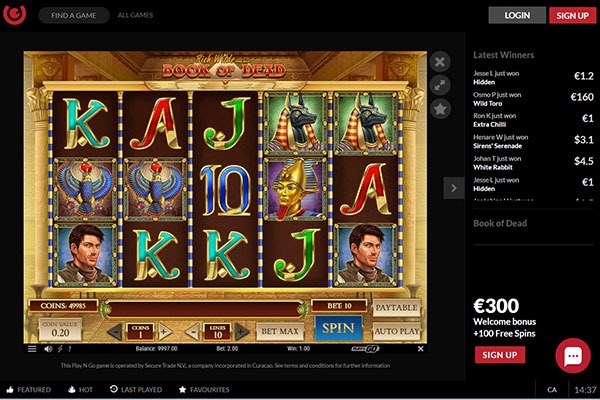 Guts Casino Book of Dead slot game