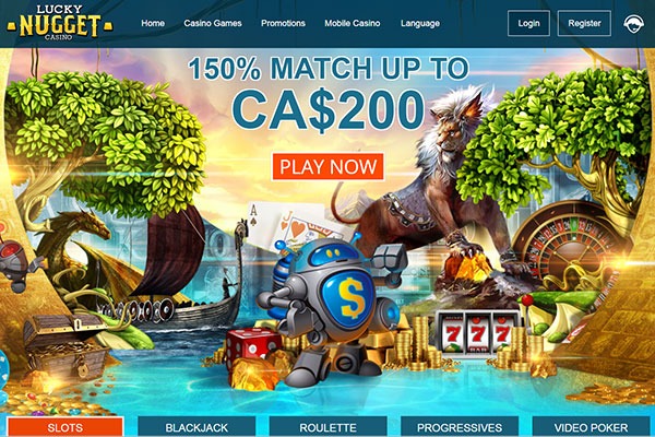 Lucky Nugget Casino Canada homepage