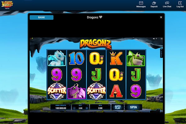 Lucky Nugget Dragonz slot game