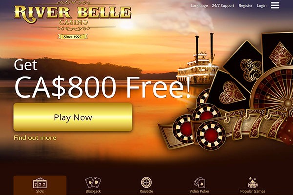 River Belle Casino Canada home page