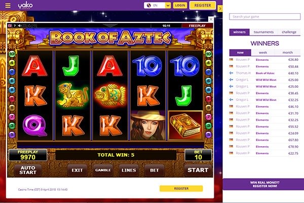 Yako Casino Book of Aztec slot game