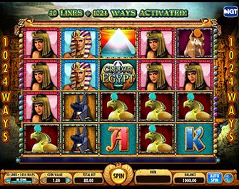 crown of egypt slot game win