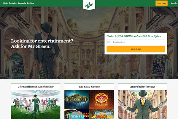 MrGreen Casino Canada homepage
