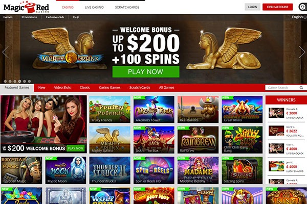 Magic Red Casino Home page