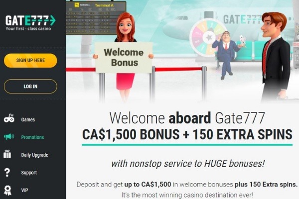 Gate777 casino canada welcome bonus for 2021 of $1500 plus 150 free spins