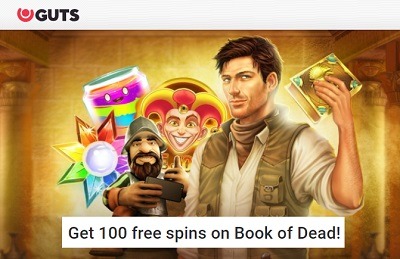 Guts Casino 100 Free Spins on Book of Dead