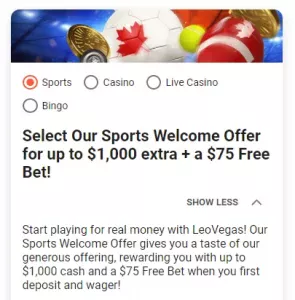 leovegas Canada sport