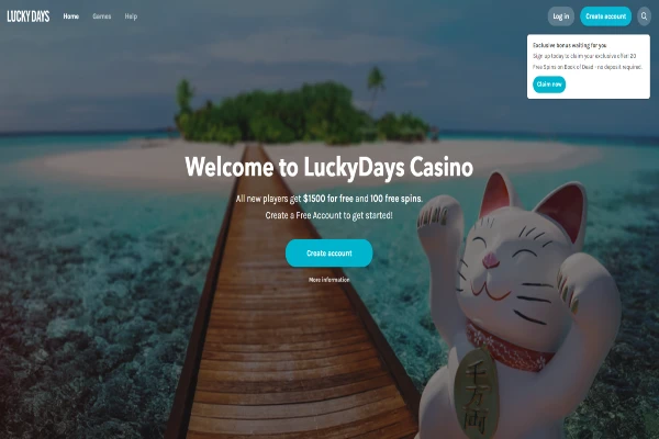 Lucky Days homepage